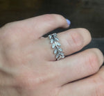 Leaves with zircon stones- Ring Silver