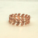 Leaves with zircon stones- Ring