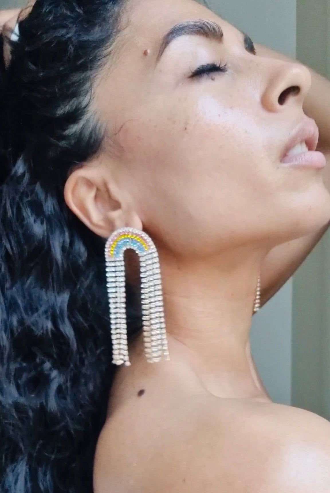 Lexis Statement Rainbow Cascade Earrings