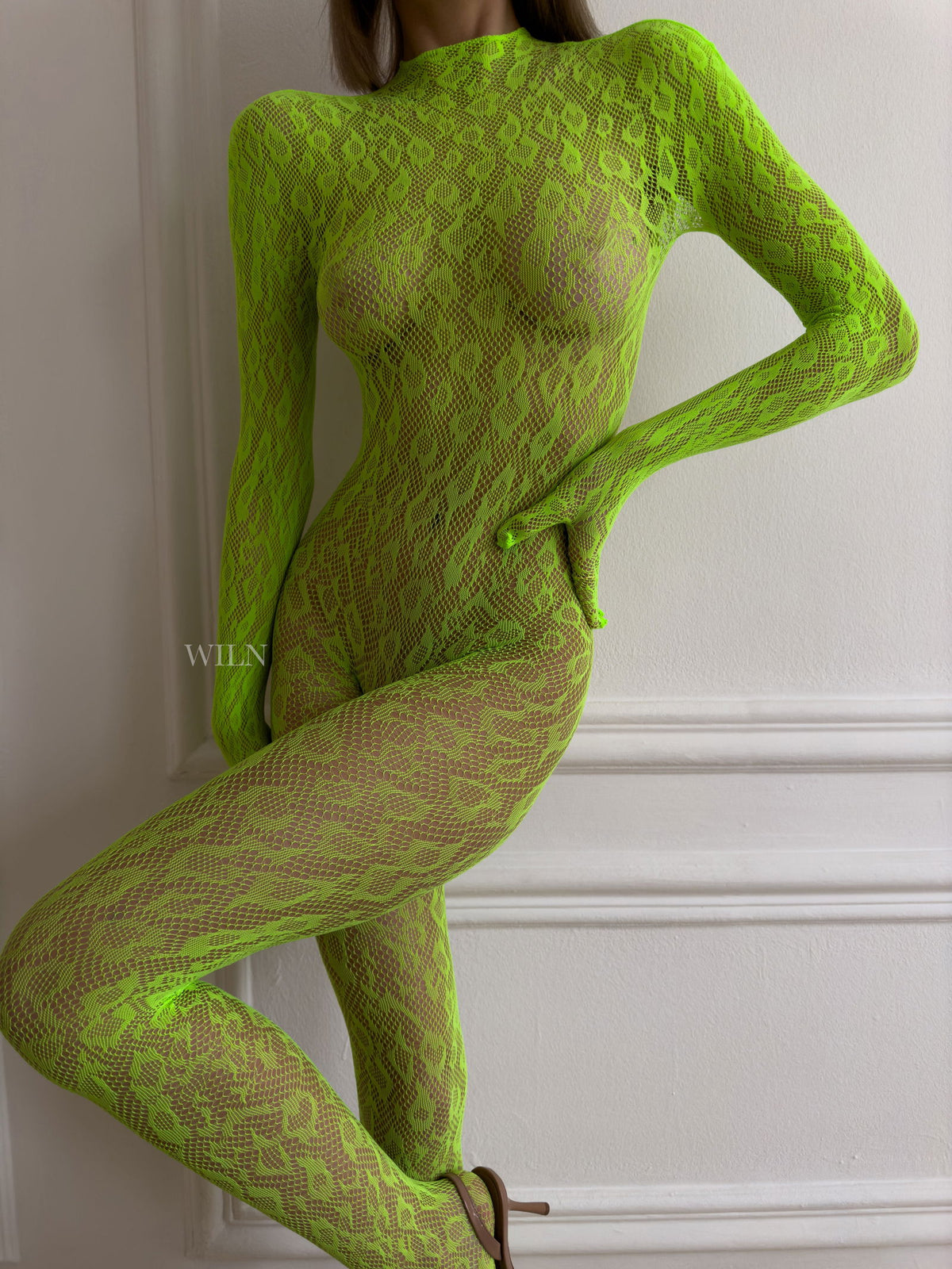 LIBIDO Neon Green Fishnet Bodysuit One Size