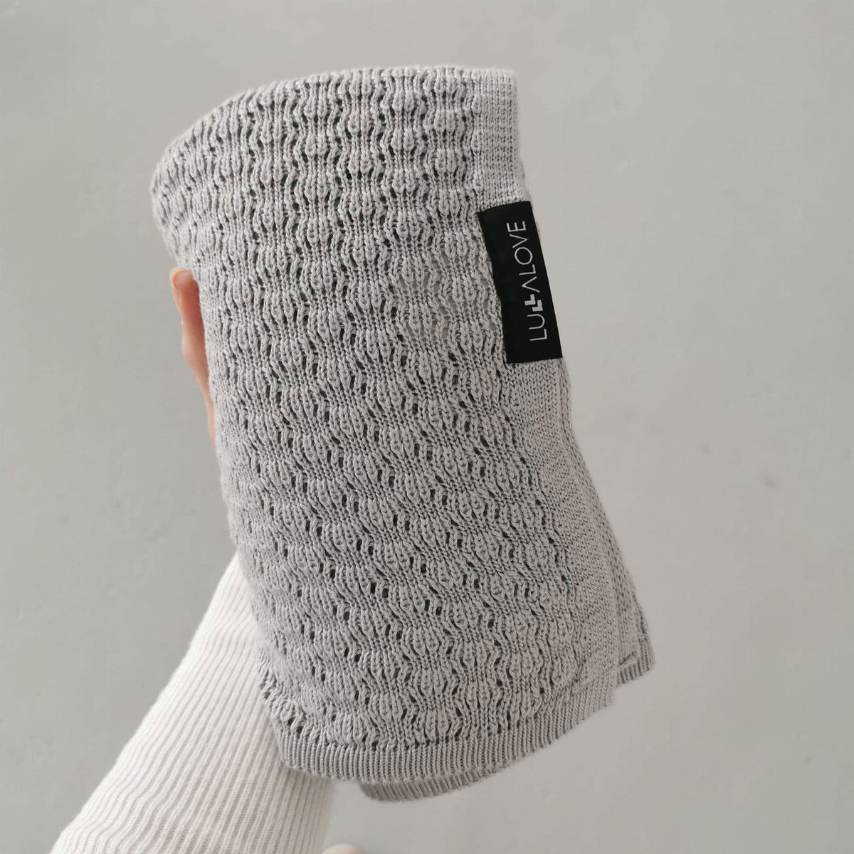 Light cellular bamboo baby blanket - Grey