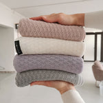 Light cellular bamboo baby blanket - Grey