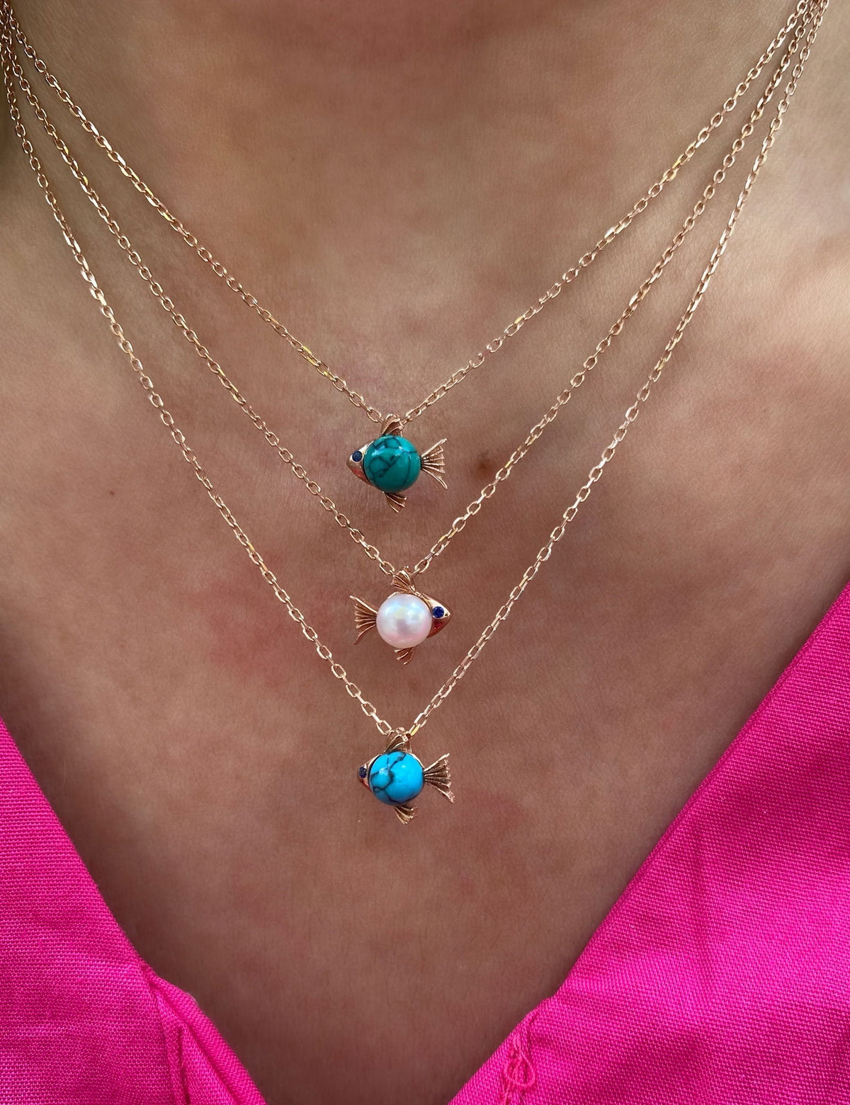 Little Fish with Pearl Necklace