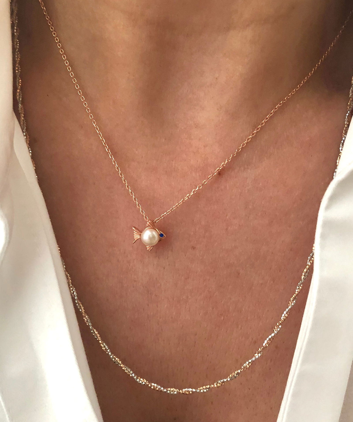 Little Fish with Pearl Necklace