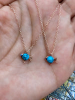 Little Fish with Pearl Necklace Blue turquoise