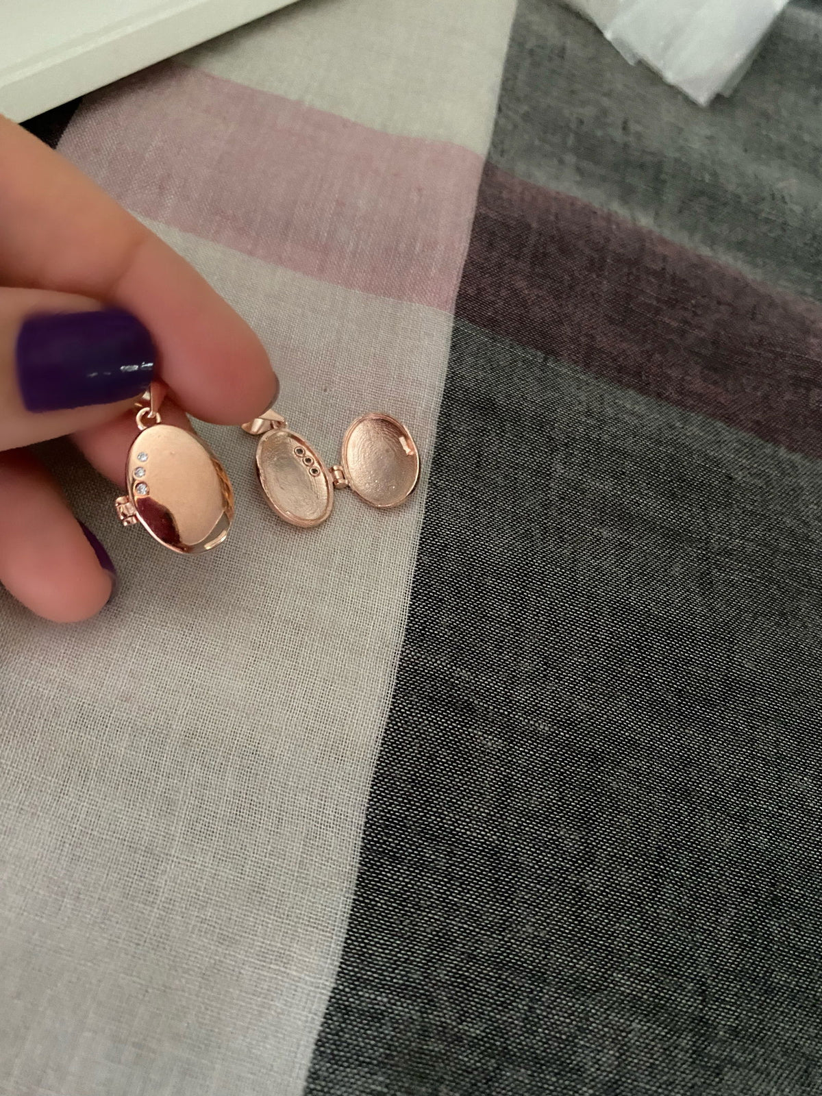 Rose Gold Plated Sterling Silver Locket Necklace