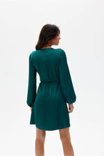 Long Sleeve Satin Short Dress | 12 Colours | Roco Fashion