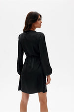 Long Sleeve Satin Short Dress | 12 Colours | Roco Fashion