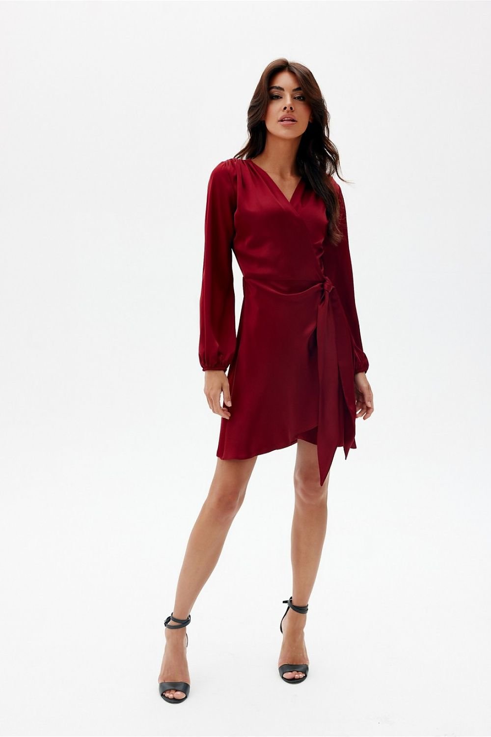 Long Sleeve Satin Short Dress | 12 Colours | Roco Fashion