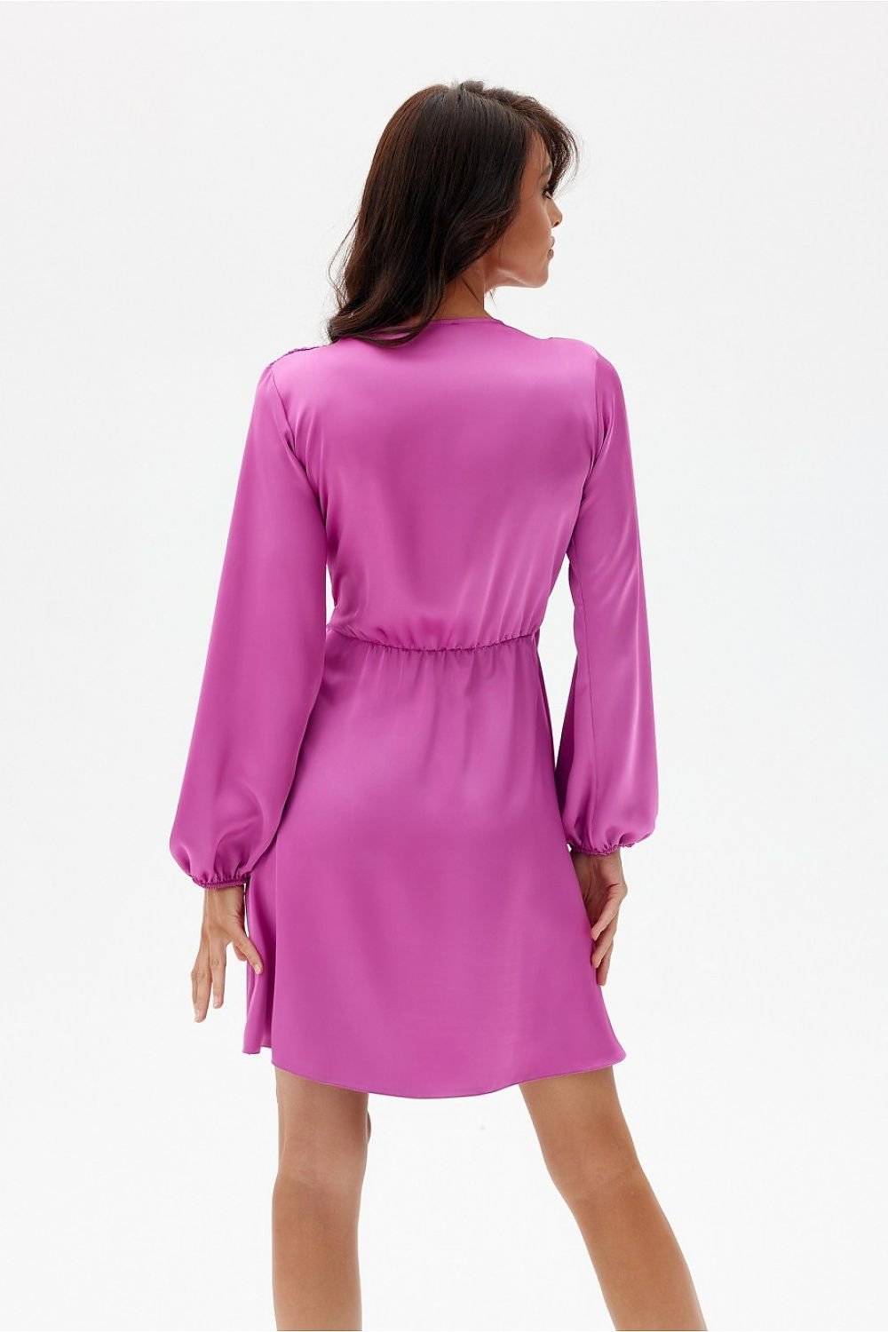 Long Sleeve Satin Short Dress | 12 Colours | Roco Fashion