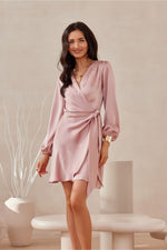 Long Sleeve Satin Short Dress | 12 Colours | Roco Fashion