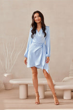 Long Sleeve Satin Short Dress | 12 Colours | Roco Fashion