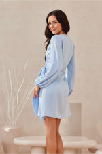 Long Sleeve Satin Short Dress | 12 Colours | Roco Fashion