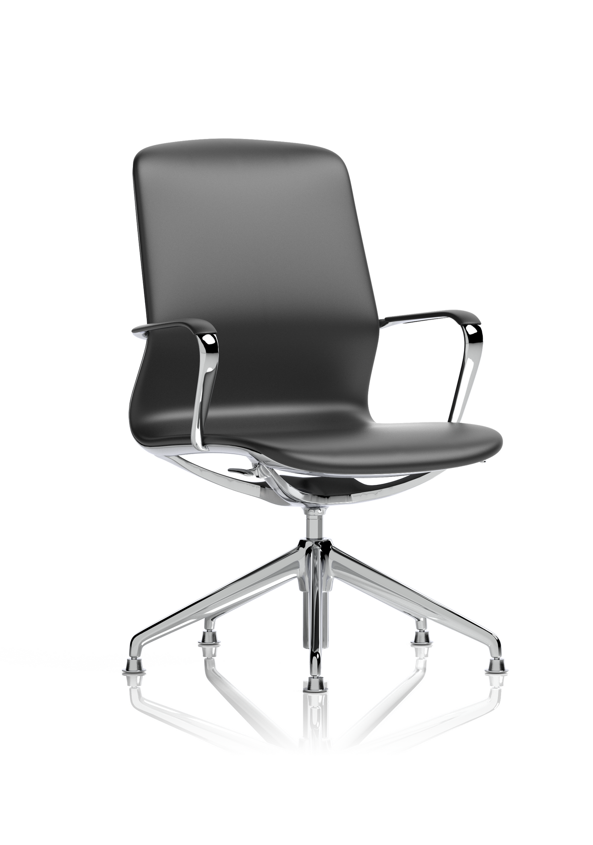 Lucia High Back Executive Office Chair Chrome With Glides