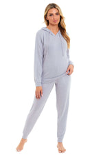 Daisy Dreamer Pink Grey Hooded Pyjama Set - Soft Stretchable Loungewear