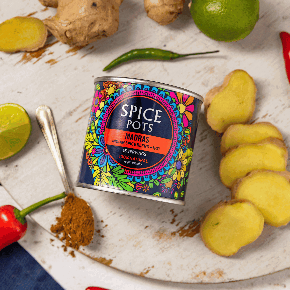 Spice Pots Madras Indian Spice Blend 80g - Hot