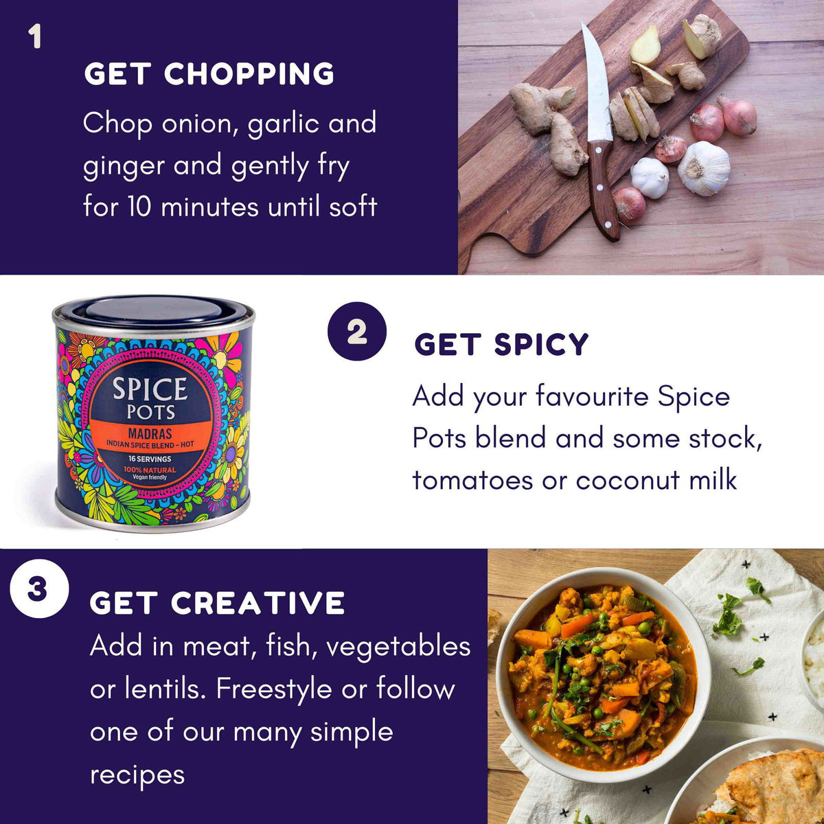 Spice Pots Madras Indian Spice Blend 80g - Hot