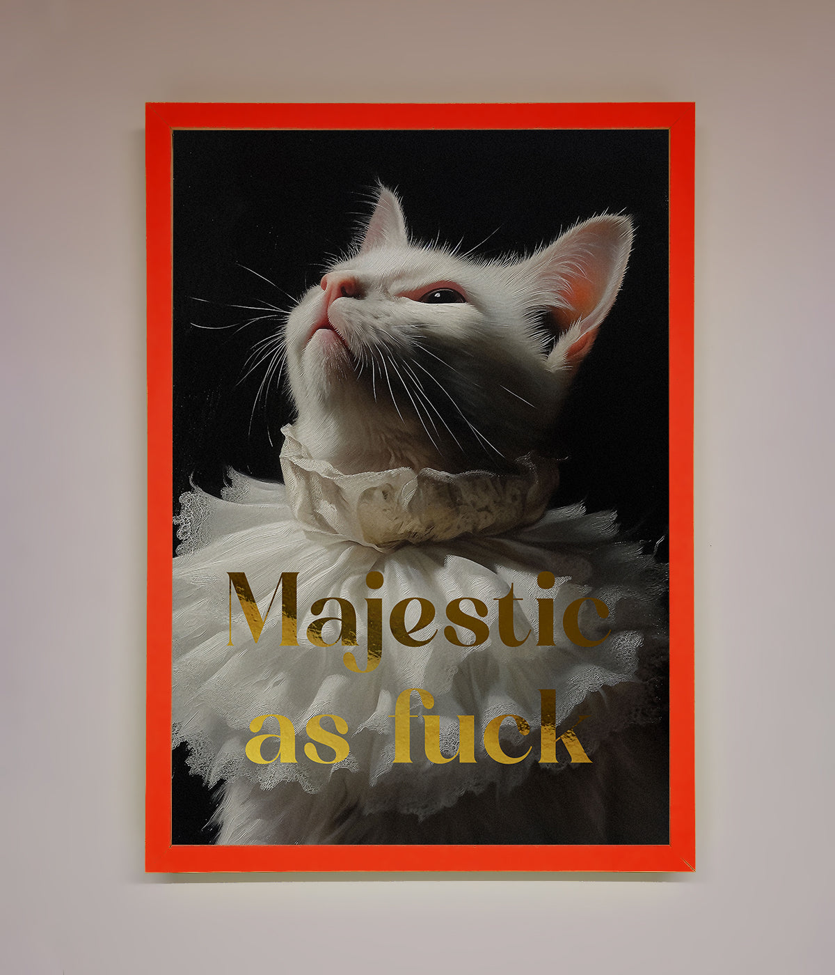Majestic As Foil Print Neon Red