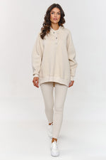 Makadamia 3-in-1 Loungewear Set with Sweatshirt, Top, and Leggings beige 2 one-size-fits-all