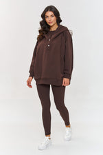 Makadamia 3-in-1 Loungewear Set with Sweatshirt, Top, and Leggings brown one-size-fits-all