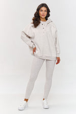 Makadamia 3-in-1 Loungewear Set with Sweatshirt, Top, and Leggings beige 3 one-size-fits-all