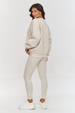 Makadamia Cotton Sweatsuit Set with Oversized Sweatshirt and Leggings