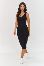 Makadamia Women's Tracksuit Set with Midi Dress and Loose Blouse