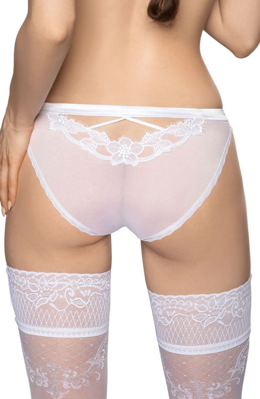 Roza Malani White Tulle Sheer Briefs
