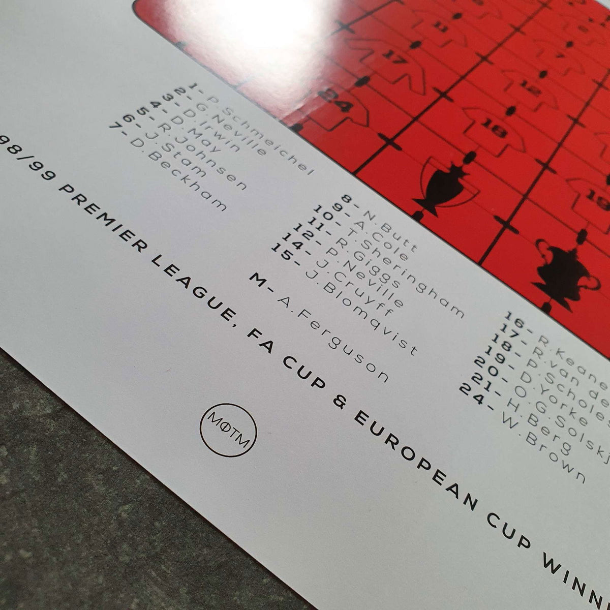 Manchester United 'The Red Trebles' 1998/1999 Print