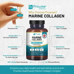 Marine Collagen with Hyaluronic Acid 1100mg | 90 Capsules Boosted with Hyaluronic Acid, Vitamins C, E, B2, Biotin, Copper, Zinc and Iodine | for Women and Men | Made in UK