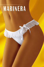 Wolbar Marinera Frill Bow Thong Black