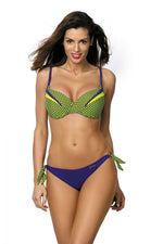 Marko Butterfly-Pattern Push-Up Two-Piece Bikini Set with Deep Cleavage