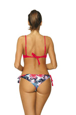 Marko Floral-Trim Push-Up Two-Piece Bikini Set with Brazilian Bottoms