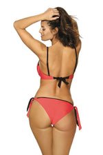 Marko Lace-Trim Push-Up Two-Piece Bikini Set with Brazilian Briefs