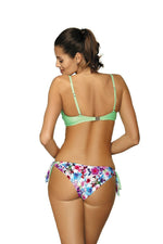 Marko Pastel Push-Up Two-Piece Bikini Set with Brazilian Floral Briefs