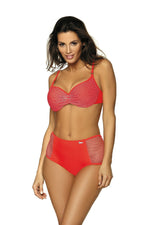 Marko Retro High-Waisted Push-Up Two-Piece Bikini Set with Mesh Accents