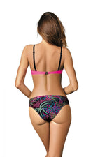Marko Strappy Push-Up Two-Piece Bikini Set with Patterned Briefs