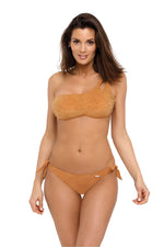 Marko Suede-Look Two-Piece Bikini Set with Asymmetrical Strap brown