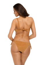 Marko Suede-Look Two-Piece Bikini Set with Asymmetrical Strap