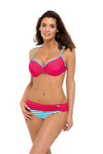 Marko Sweet & Sexy Push-Up Two-Piece Bikini Set with Striped Straps pink 3