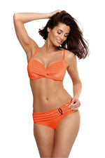 Marko Velour-Look Push-Up Bikini Set with Pearl Sheen orange