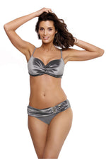 Marko Velour-Look Push-Up Bikini Set with Pearl Sheen grey
