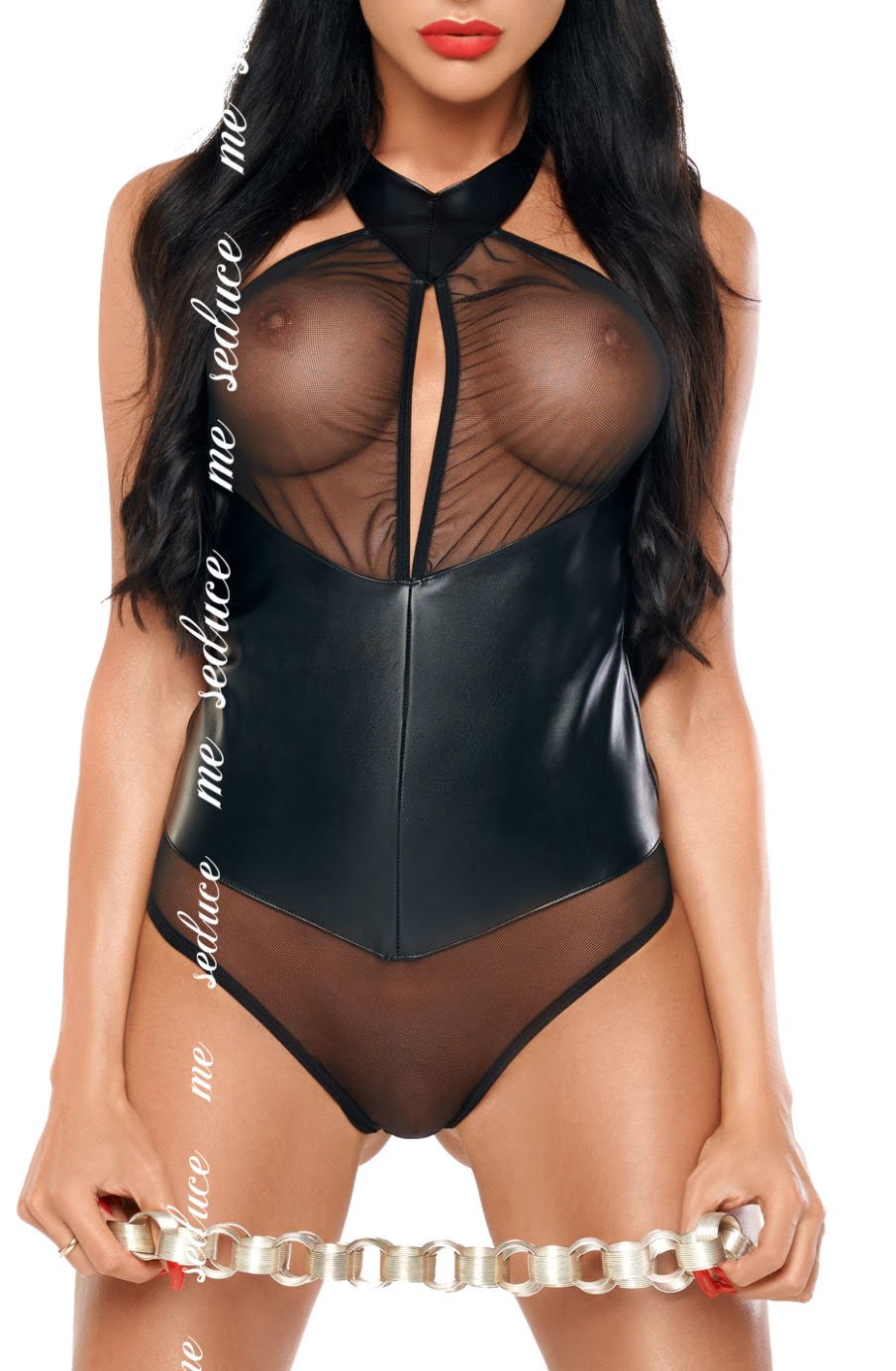 Me Seduce Imane Sheer Black Bodysuit