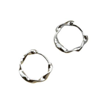 Mercy Sterling Silver Dainty Twist Spiral Everyday Hoop Earrings
