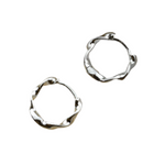 Mercy Sterling Silver Dainty Twist Spiral Everyday Hoop Earrings