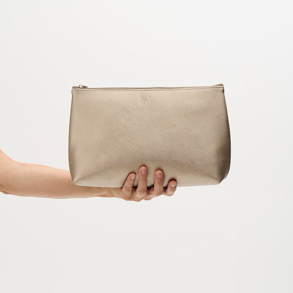 'Mia' Large Makeup Bag in Gold