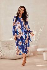 Midi Wrap Top Long Sleeve Day Dress | Roco Fashion multicolor 4