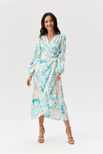 Midi Wrap Top Long Sleeve Day Dress | Roco Fashion multicolor 5