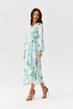 Midi Wrap Top Long Sleeve Day Dress | Roco Fashion