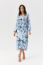 Midi Wrap Top Long Sleeve Day Dress | Roco Fashion